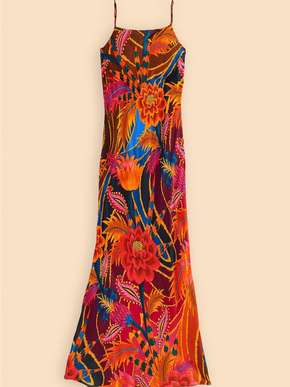 Farm Rio Vintage Wave Multicolor Sleeveless Maxi dress